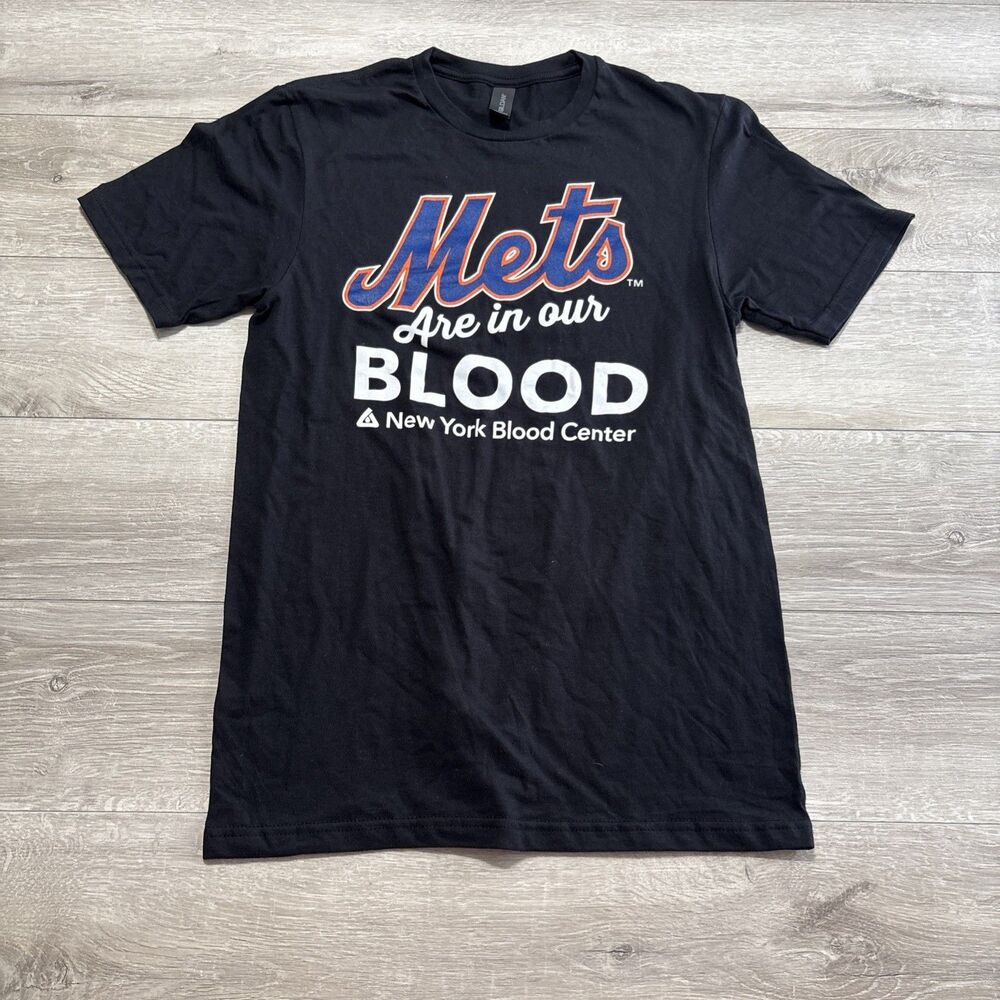 New York Mets Are In Our Blood T-Shirt Small Black Gildan Softstyle MLB Promo